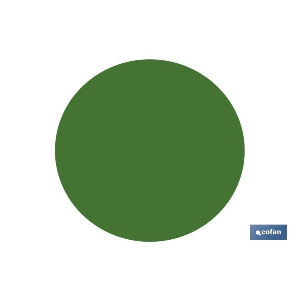 CIRCULO ADHESIVO VERDE 150 mm PARA CRISTAL (PACK: 1 UDS)