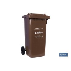 CONTENEDOR 2 RUEDAS 120 LITROS COLOR MARRÓN (PACK: 1 UDS)