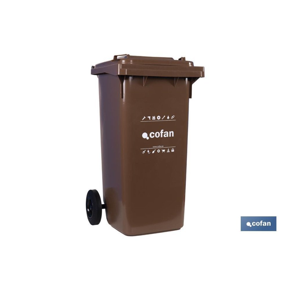 CONTENEDOR 2 RUEDAS 120 LITROS COLOR MARRÓN (PACK: 1 UDS)