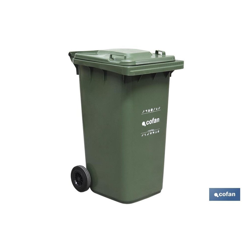 CONTENEDOR 2 RUEDAS 240LT COLOR VERDE (PACK: 1 UDS)