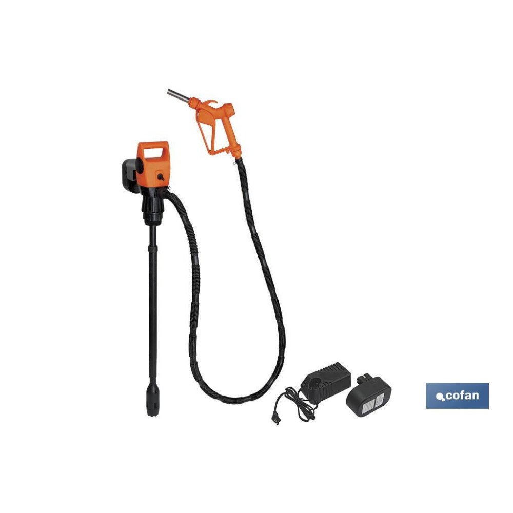 BOMBA ELÉCTRICA + PISTOLA BIDÓN 50/200L RECARGABLE 18.5V (PACK: 1 UDS)