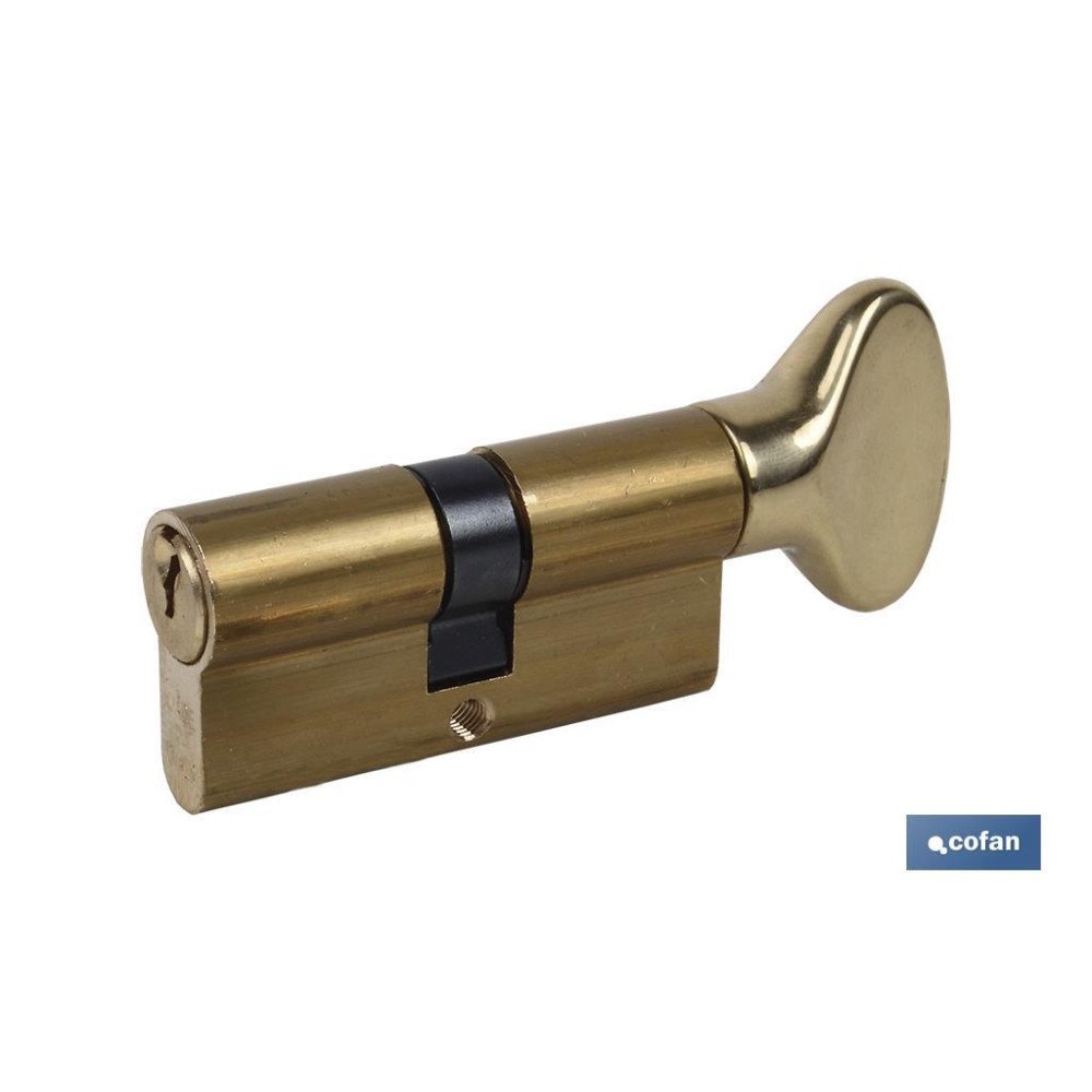 CILINDRO CON POMO DE LATÓN 30/30 - LEVA LARGA (PACK: 1 UDS)