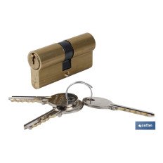Cilindro30/40 Llaves Iguales Leva Larga Latón (CCC) (PACK: 1 UDS)