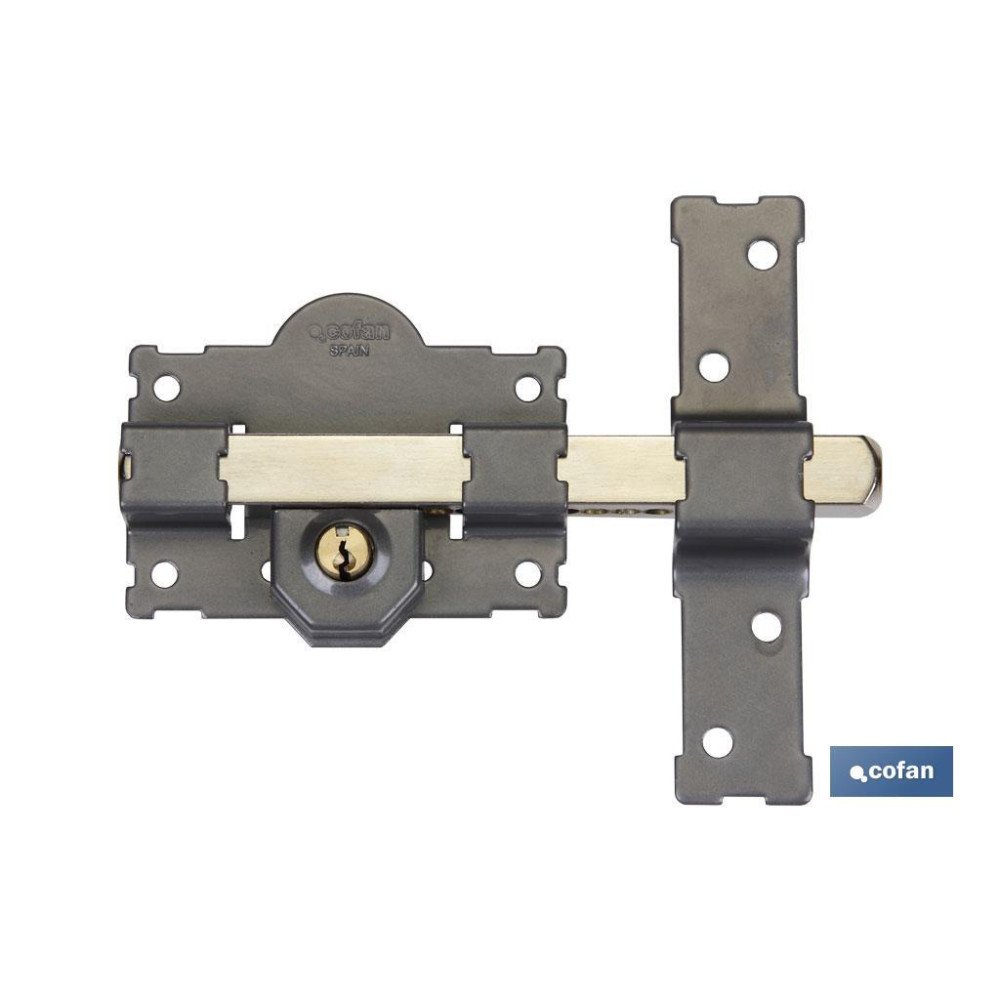 CERROJO LLAVE/LLAVE PINTADO GRIS L/105-50mm Igualados (PACK: 1 UDS)