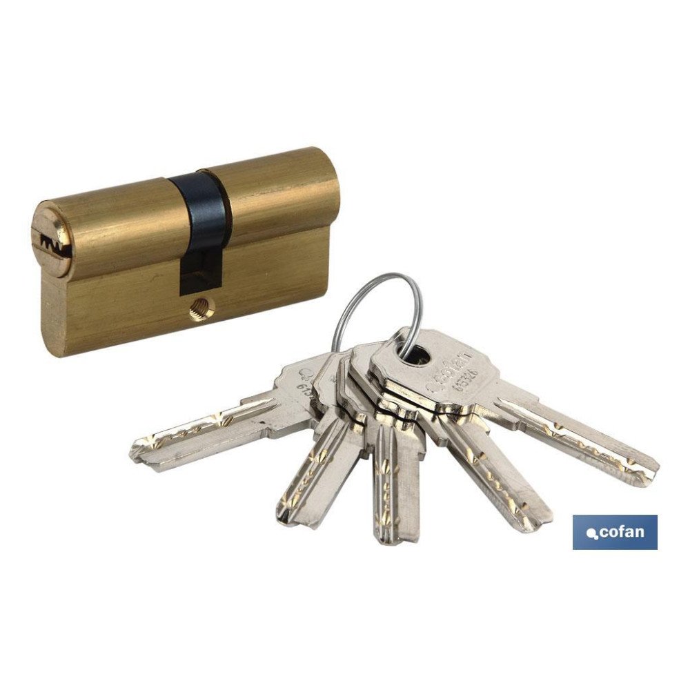 CILINDRO DE SEGURIDAD DE LATÓN PARA LLAVE NORMAL 35/35 - LEVA LARGA (PACK: 1 UDS)