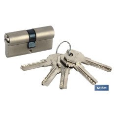 CILINDRO DE SEGURIDAD DE NÍQUEL PARA LLAVE NORMAL 35/35 NIQUEL-LEVA LARGA (PACK: 1 UDS)