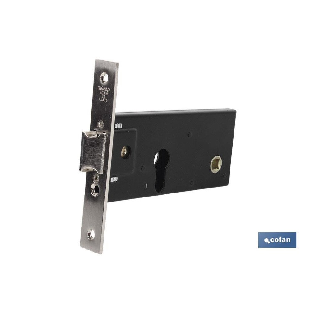 Cerradura zócalo Pera+cerradero+escudo E70 F22- Níquel (P/Metal) (PACK: 1 UDS)