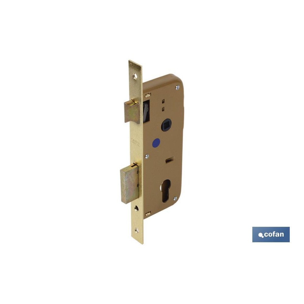 Cerradura Embutir+cerradero D85 E50- Latón (P/Madera) (PACK: 1 UDS)