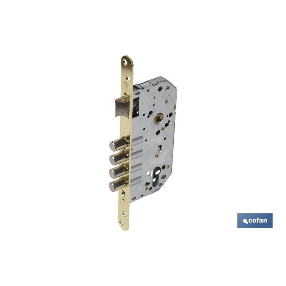 Cerradura Embutir 4 B-Redonda+cerradero D85 E50 Latón (P/Madera) (PACK: 1 UDS)