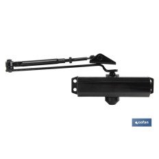 Cierrapuertas con retención-40/65kgs- Acabado Negro (PACK: 1 UDS)