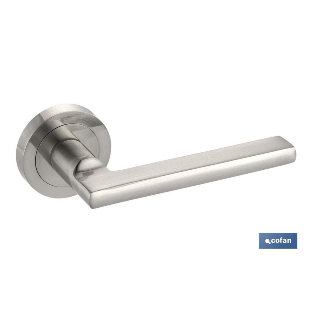 JUEGO MANIVELA ALUMINIO VIENA ROSETA REDONDA NIQUEL (PACK: 1 UDS)