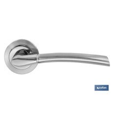 JUEGO MANIVELA ALUMINIO MOSCÚ ROSETA REDONDA NIQUEL (PACK: 1 UDS)