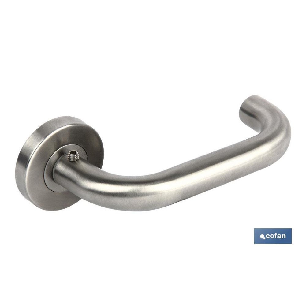 JUEGO MANIVELA INOX PARIS SS304 ROSETA REDONDA (PACK: 1 UDS)