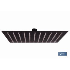 CABEZAL DE DUCHA CUADRADO EXTRAFINO DE ACERO INOXIDABLE 304 NEGRO MATE 24,5 X 24,5 CM (PACK: 1 UDS)