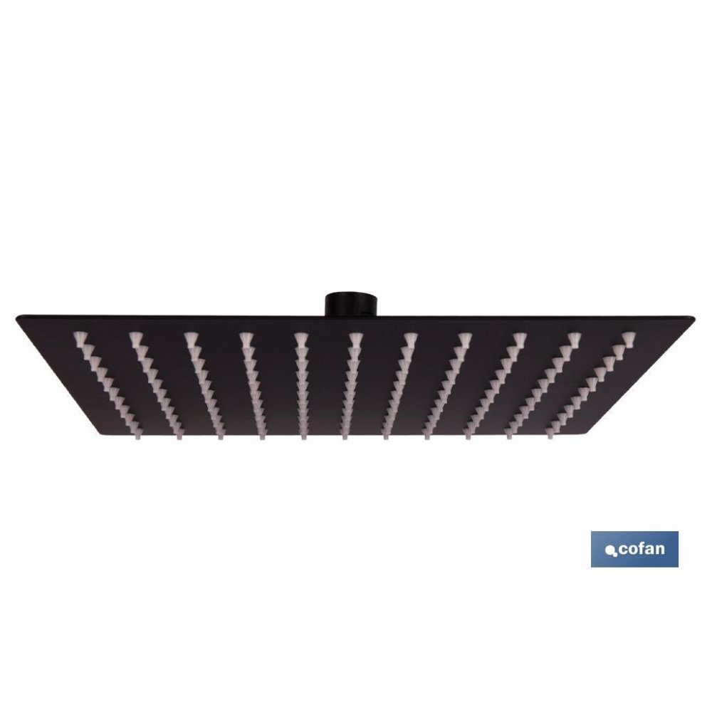 CABEZAL DE DUCHA CUADRADO EXTRAFINO DE ACERO INOXIDABLE 304 NEGRO MATE 24,5 X 24,5 CM (PACK: 1 UDS)