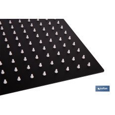 CABEZAL DE DUCHA CUADRADO EXTRAFINO DE ACERO INOXIDABLE 304 NEGRO MATE 24,5 X 24,5 CM (PACK: 1 UDS)