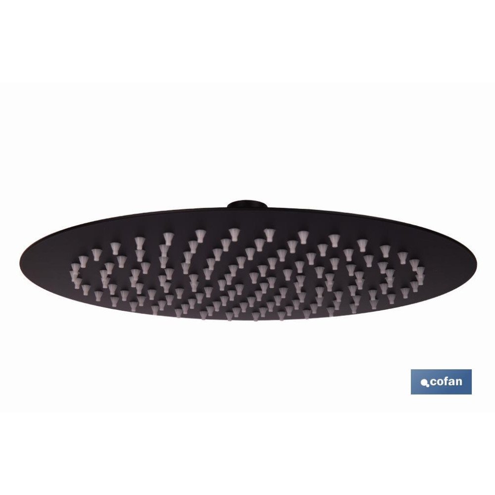 CABEZAL DE DUCHA REDONDO EXTRAFINO DE ACERO INOXIDABLE 304 NEGRO MATE Ø24,5 CM (PACK: 1 UDS)