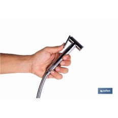 DUCHA HIGIÉNICA PARA INODORO AGUA FRÍA Y CALIENTE COLOR INOX 13 X 7,5 X 10 CM (PACK: 1 UDS)
