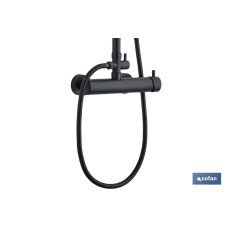COLUMNA DUCHA NEGRA CON GRIFO MONOMANDO  80-140 (PACK: 1 UDS)
