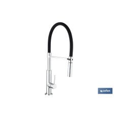 GRIFO COCINA MONOMANDO TUBO FLEXIBLE NEGRO 25 mm (PACK: 1 UDS)