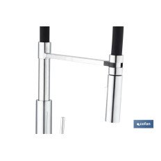 GRIFO COCINA MONOMANDO TUBO FLEXIBLE NEGRO 25 mm (PACK: 1 UDS)