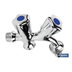 PACK DE 2 GRIFOS DE DOBLE SALIDA DE  AGUA PARA LAVADORA / LAVAVAJILLAS (PACK: 1 UDS)