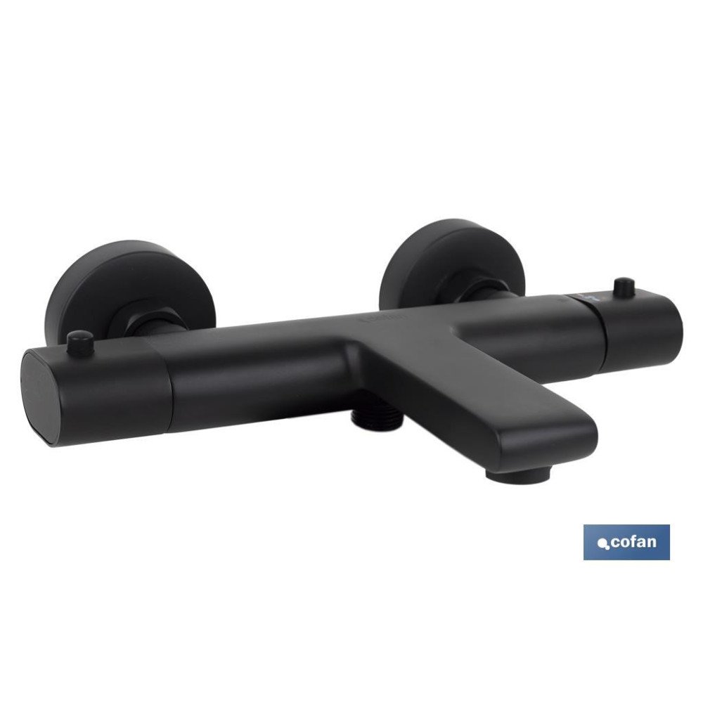 GRIFO TERMOSTATICO BAÑERA NEGRO MATE MODELO KERCH (PACK: 1 UDS)