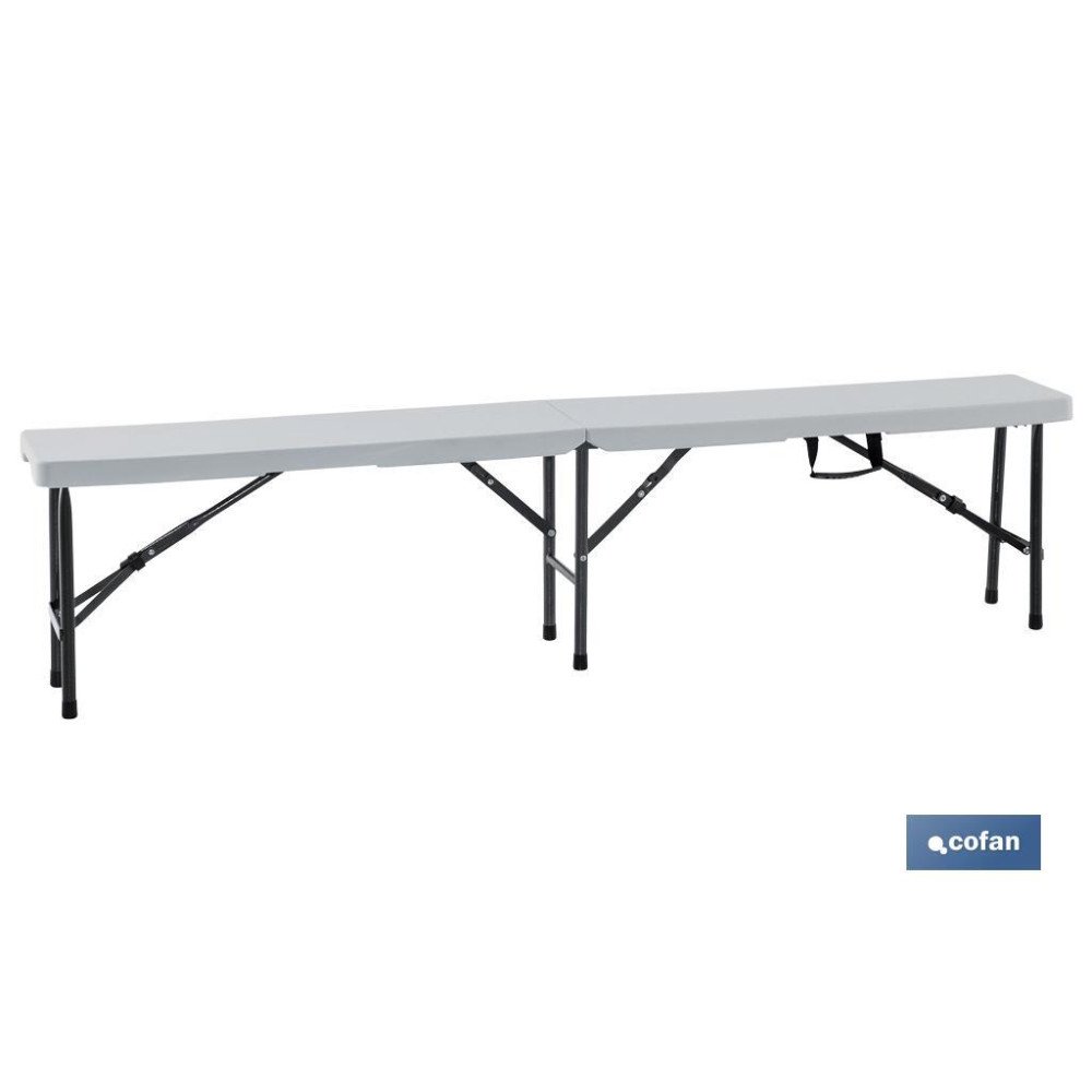 BANCO PLEGABLE RECTANGULAR BLANCO 180X25X43CM (PACK: 1 UDS)
