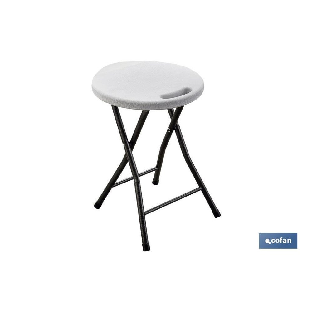 TABURETE PLEGABLE BLANCO 33x30x46cm venta unitaria (PACK: 1 UDS)
