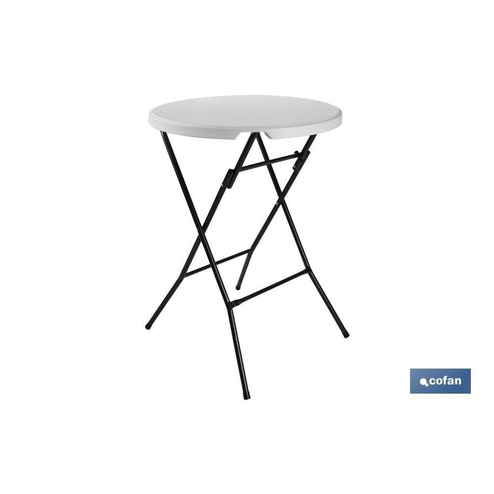 MESA ALTA PLEGABLE BLANCA 80X80X110CM (PACK: 1 UDS)