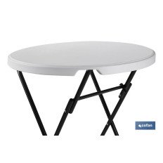 MESA ALTA PLEGABLE BLANCA 80X80X110CM (PACK: 1 UDS)