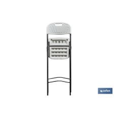 SILLA ALTA PLEGABLE BLANCA ALTURA ASIENTO 74cm (PACK: 2 UDS)