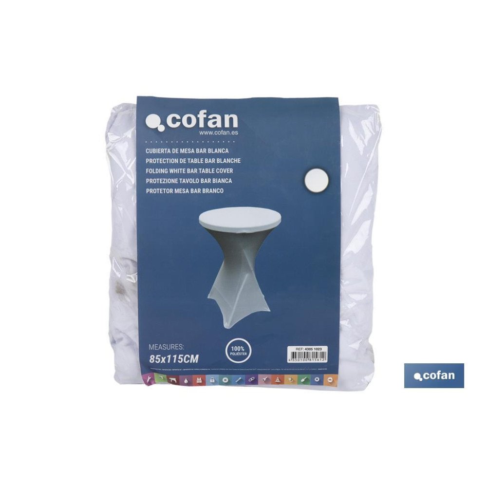 CUBIERTA DE MESA BAR BLANCA (PACK: 1 UDS)