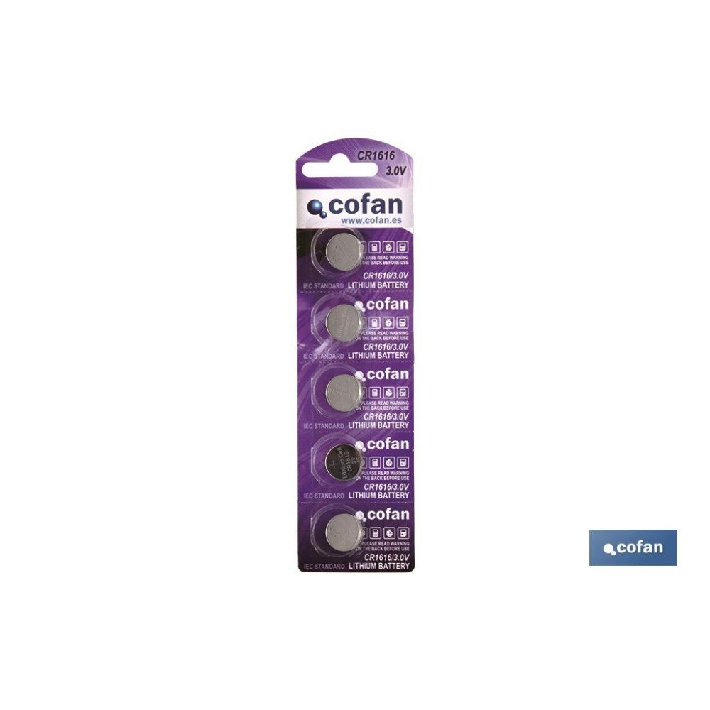 PILA BOTÓN CR1616/3,0V VENTA UNITARIA (PACK: 5 UDS)