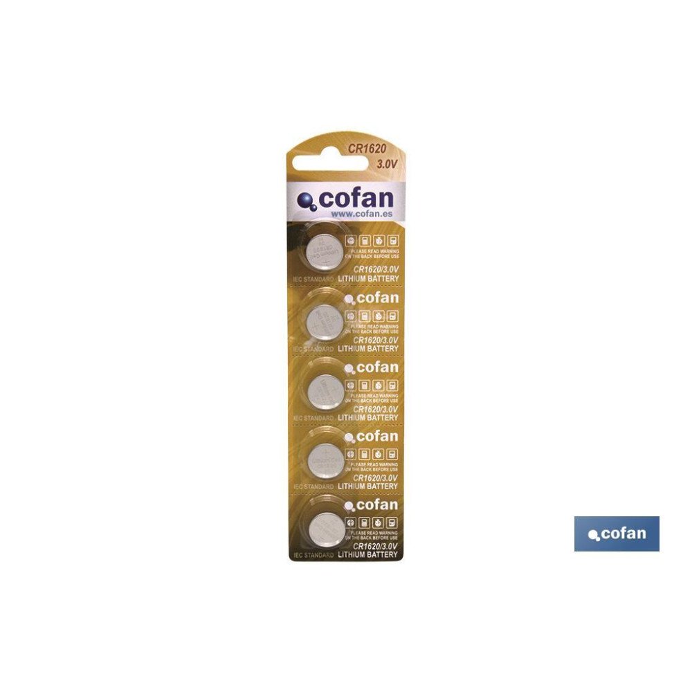 PILA BOTON CR1620/3,0V (PACK: 100 UDS)