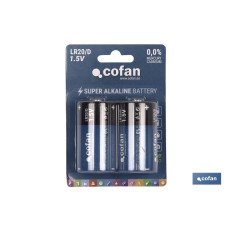 BLÍSTER DE 2 PILAS ALCALINAS LR20/D VENTA UNITARIA (PACK: 1 UDS)