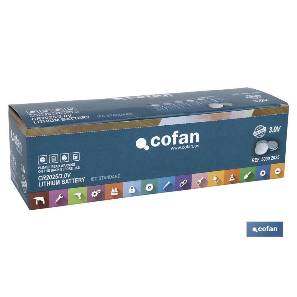 PILA BOTON CR2025/3,0V (PACK: 100 UDS)