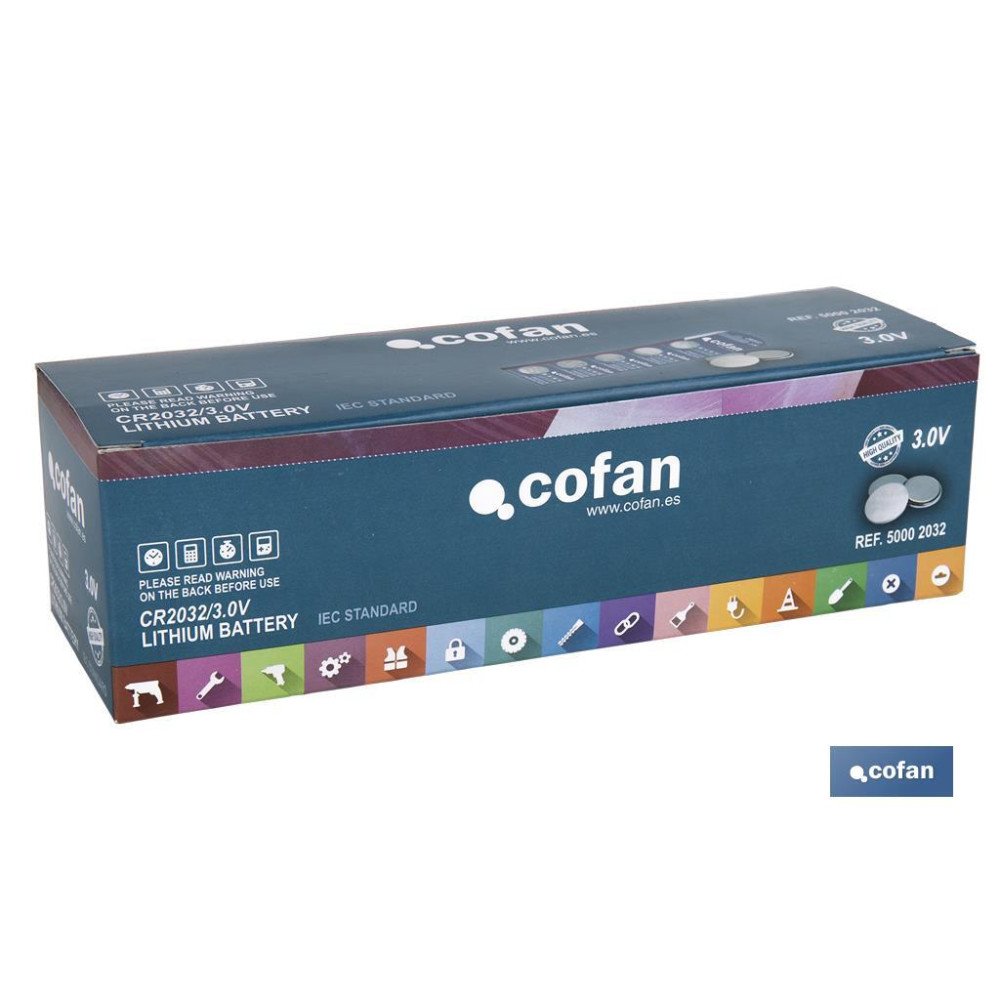 PILA BOTON CR2032/3,0V (PACK: 100 UDS)