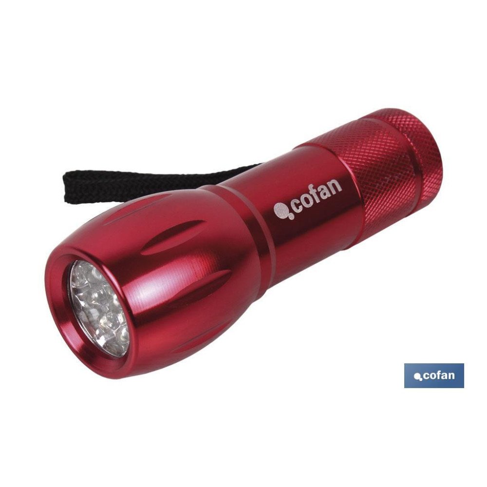 LINTERNA 9 LED ALUMINIO COLORES Ø 2,7 x10cm (PACK: 1 UDS)