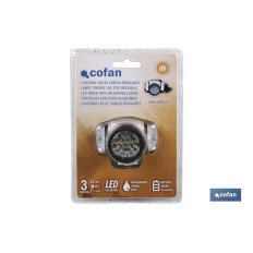 LINTERNA 19 LED DE CABEZA 3W 3 FUNCIONES (PACK: 1 UDS)