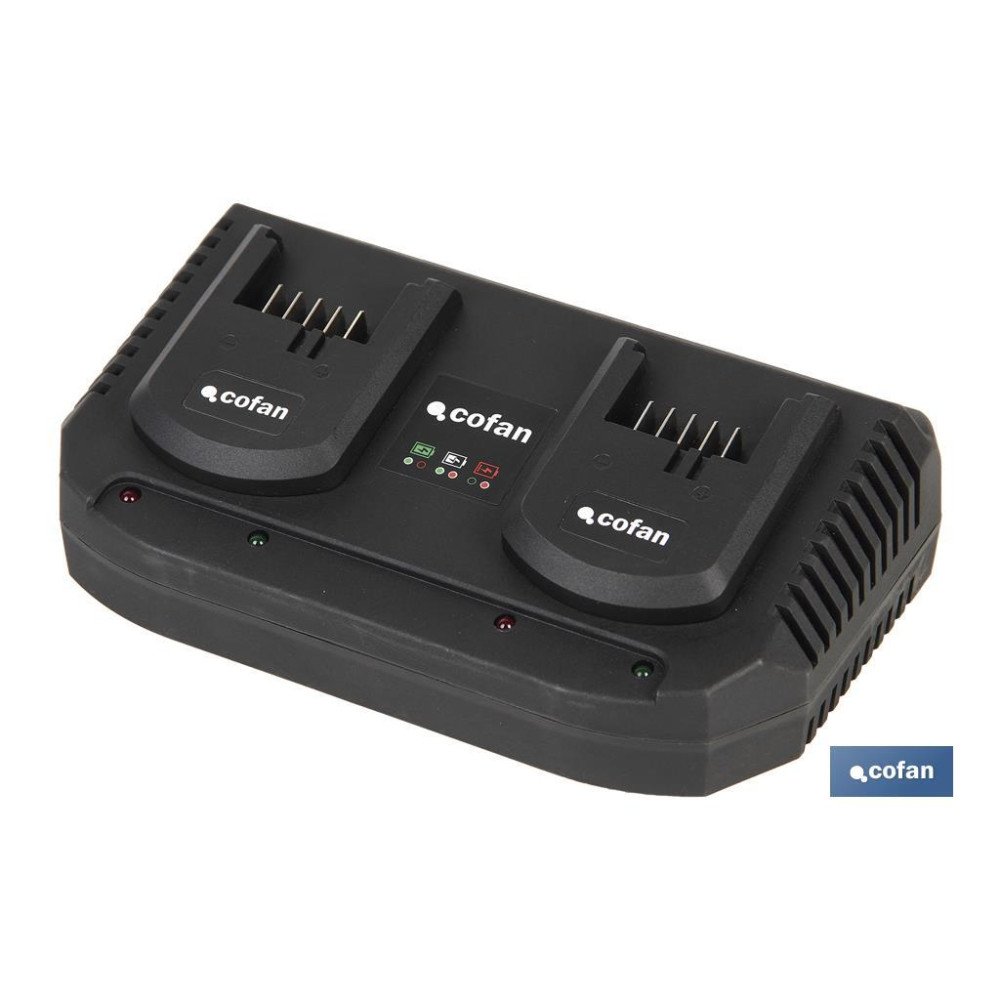 CARGADOR BATERIAS DOBLE CARGA RAPIDA 2X3,5A - 18V (PACK: 1 UDS)