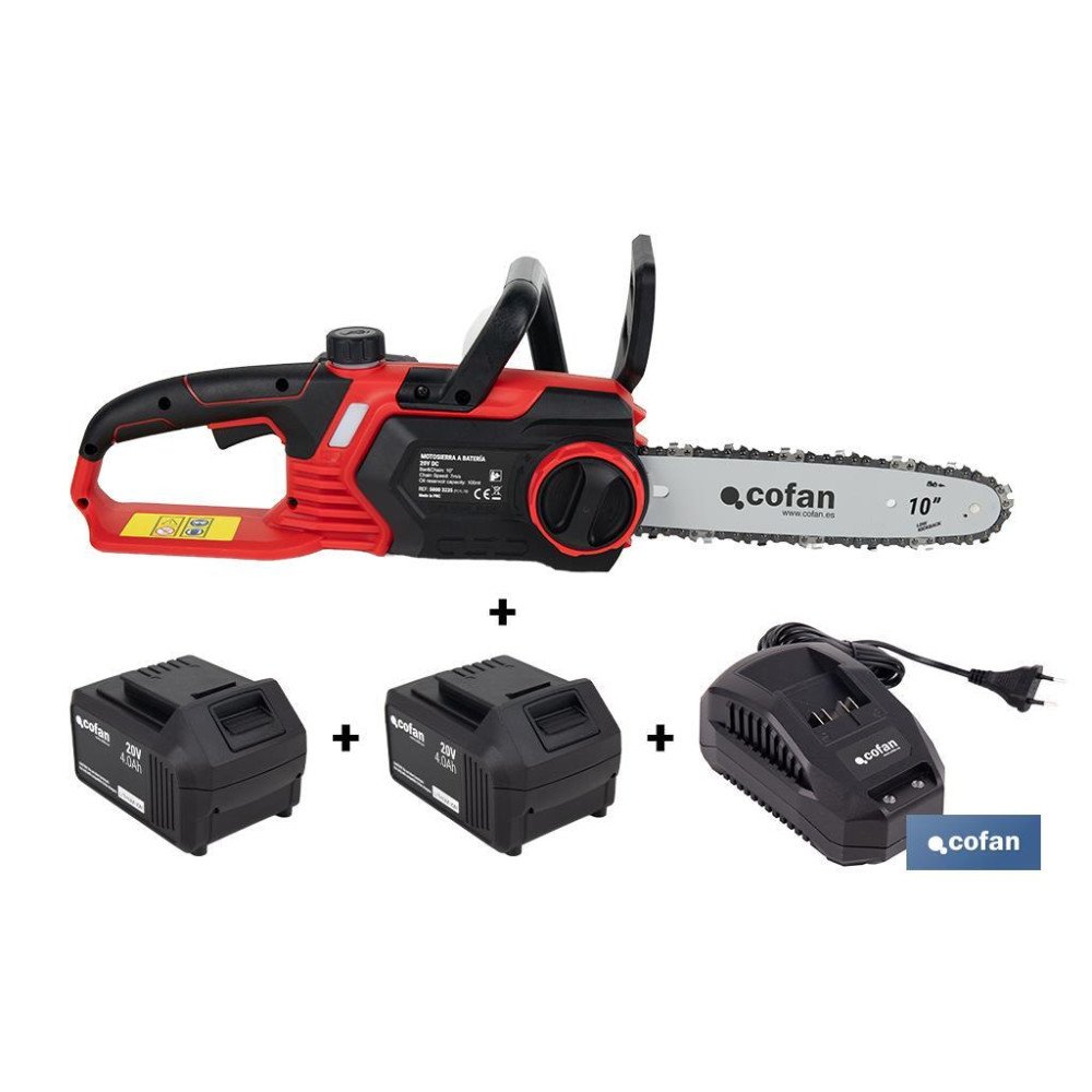 CONJUNTO MOTOSIERRA A BATERÍA 20 V + BATERÍA 20 V 4.0 AH (PACK: 1 UDS)