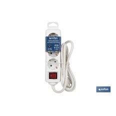 BASE MÚLTIPLE 3T. 1,4M CABLE C/INT. (16A-250V) (PACK: 1 UDS)