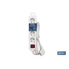 BASE MÚLTIPLE 4T. 1,4M CABLE C/INT. (16A-250V) (PACK: 1 UDS)