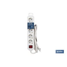 BASE MÚLTIPLE 5T. 1,4M CABLE C/INT. (16A-250V) (PACK: 1 UDS)
