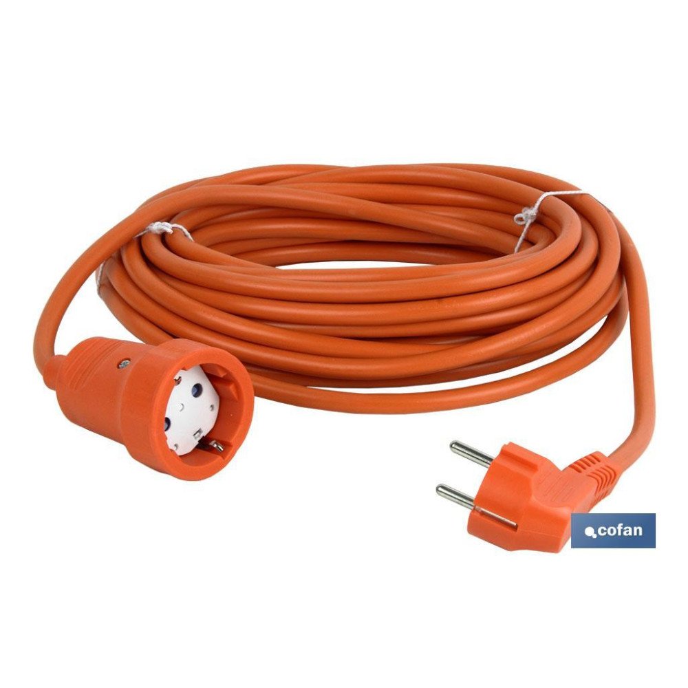 PROLONGADOR BIPOLAR CON T/T LATERAL 16A250V CABLE 10M NARANJA (PACK: 1 UDS)