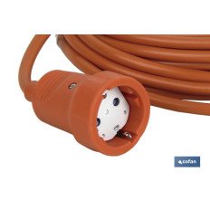 PROLONGADOR BIPOLAR CON T/T LATERAL 16A250V CABLE 10M NARANJA (PACK: 1 UDS)