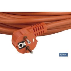 PROLONGADOR BIPOLAR CON T/T LATERAL 16A250V CABLE 25M NARANJA (PACK: 1 UDS)