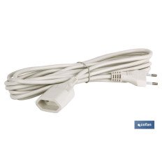 PROLONGADOR BIPOLAR 10A250V ESPIGAØ4 CABLE 5M BLANCO (PACK: 1 UDS)