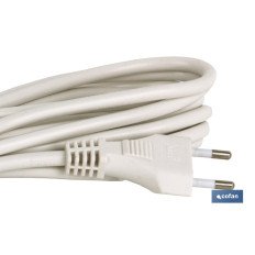 PROLONGADOR BIPOLAR 10A250V ESPIGAØ4 CABLE 5M BLANCO (PACK: 1 UDS)